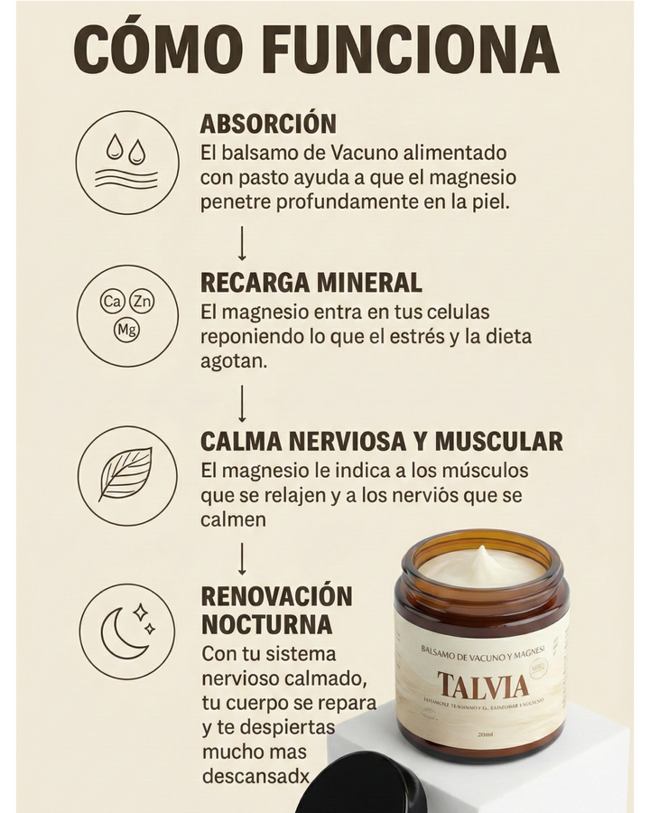 Bálsamo de grasa de vacuno y magnesio